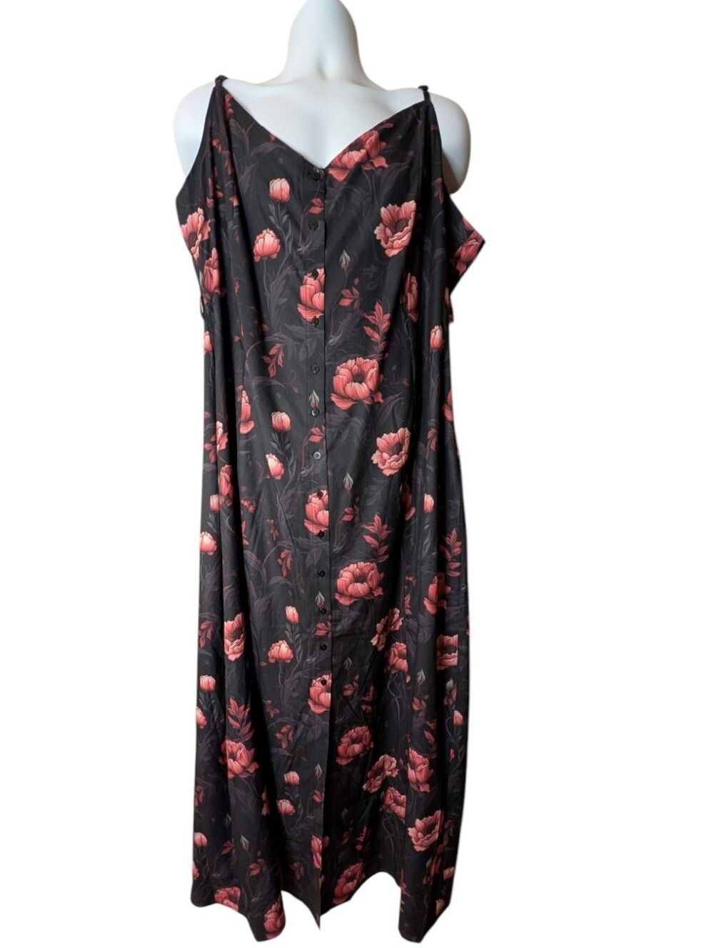 NWT Killstar Cottage Chorus Maxi Dress featuring a black floral print size 4XL